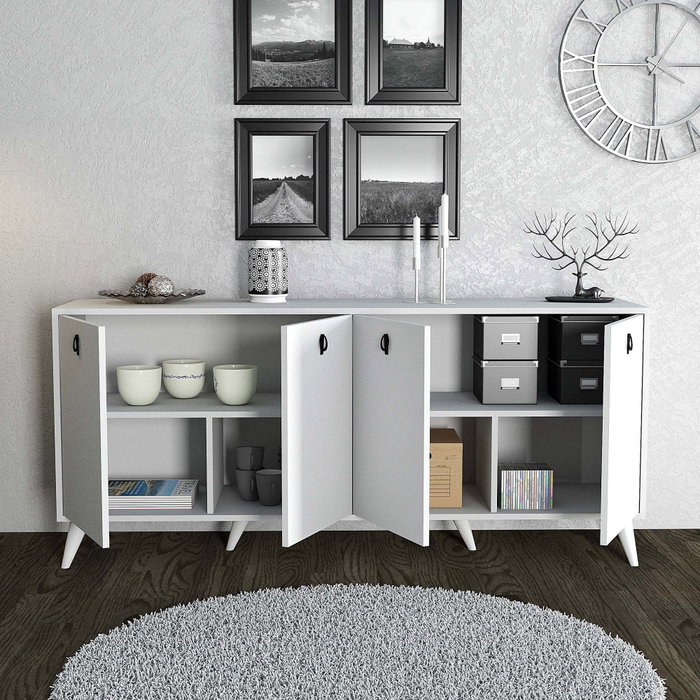 Hanah Home Consola Blanco Tablero Partículas Melaminado 180x80x45cm Elite 1614